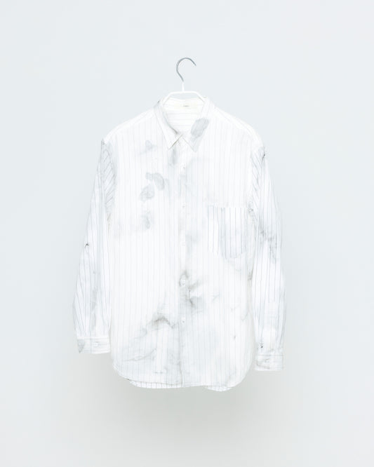 REGULAR COLLAR SHIRT / WASHI COTTON STRIPE