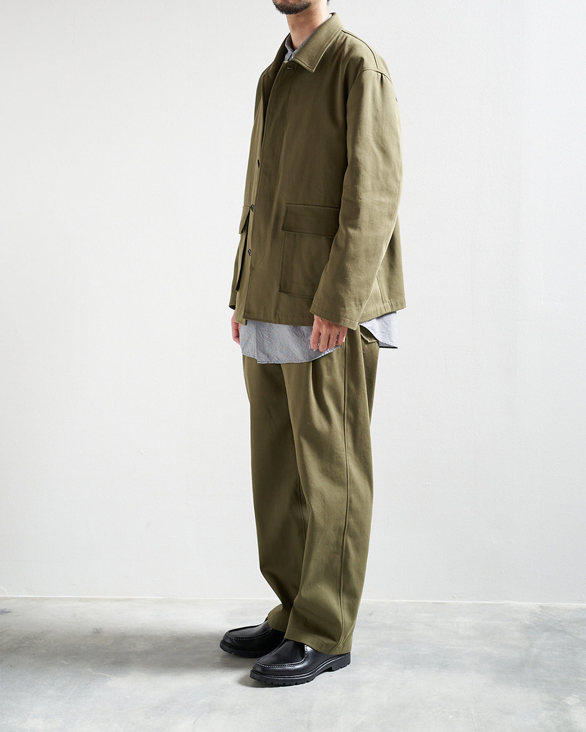 FLY FRONT JACKET / COTTON WOOL TWILL