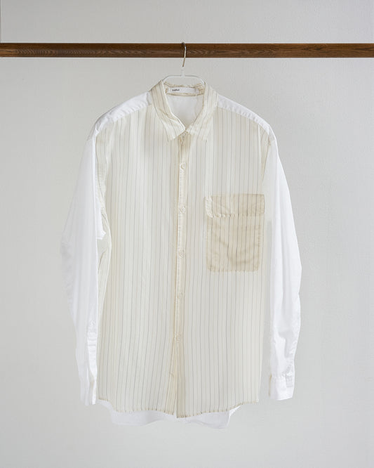 REGULAR COLLAR SHIRT / COTTON × CUPRO STRIPE