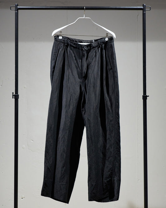 WIDE PLEAT TROUSER / WASHED RAMIE SILK