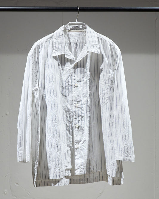 OPEN COLLAR SHIRT / COTTON STRIPE