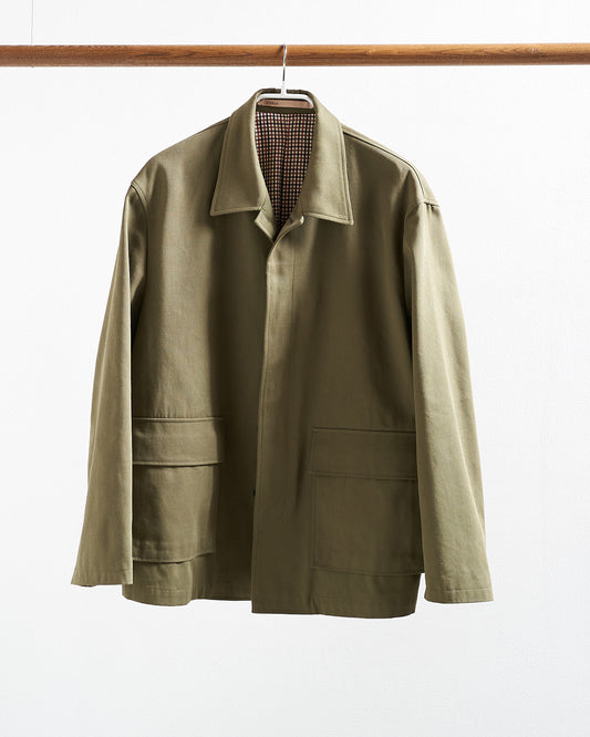 FLY FRONT JACKET / COTTON WOOL TWILL