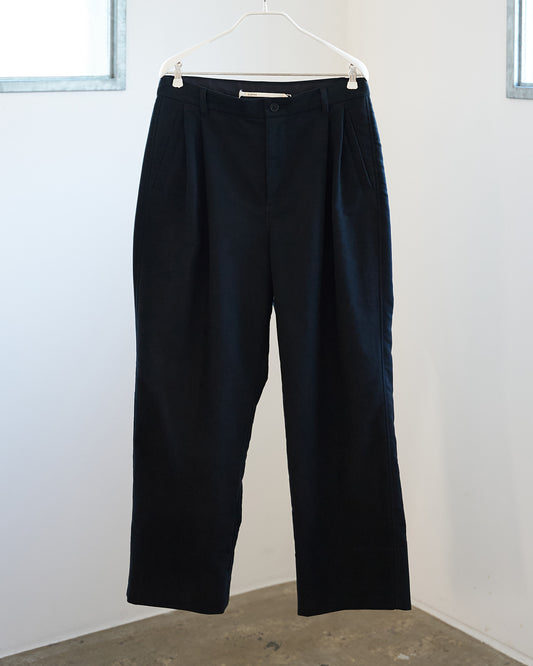 WIDE PLEAT TROUSER / FINE MOLESKIN