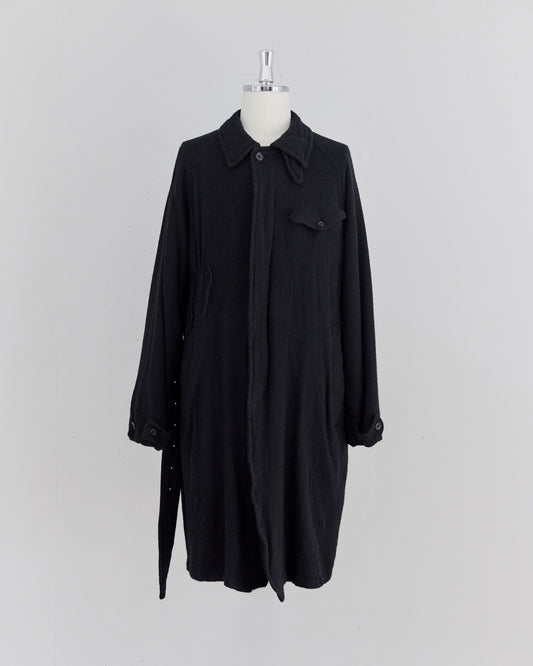 BELTED COAT / WASHED WOOL
