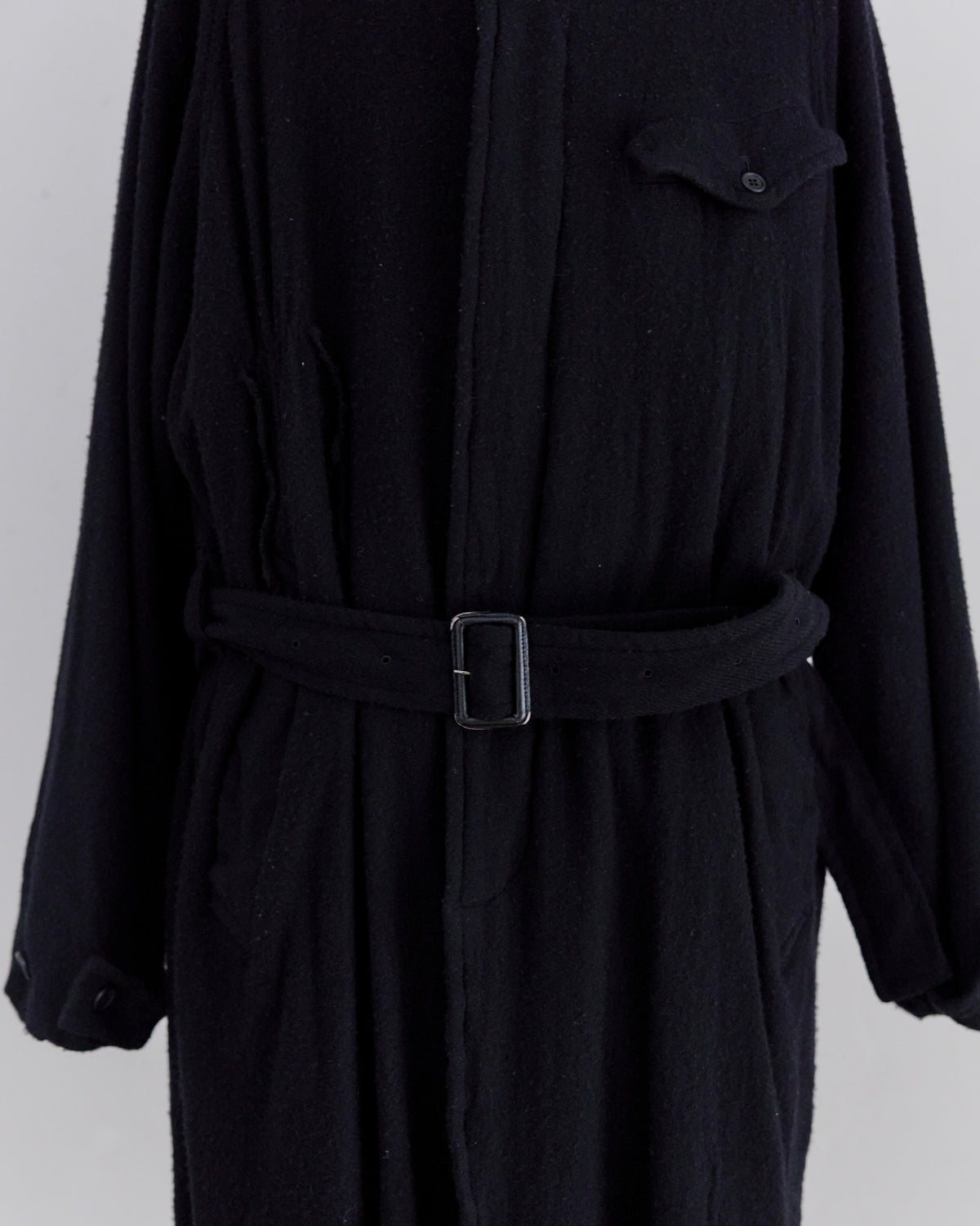 BELTED COAT / WASHED WOOL