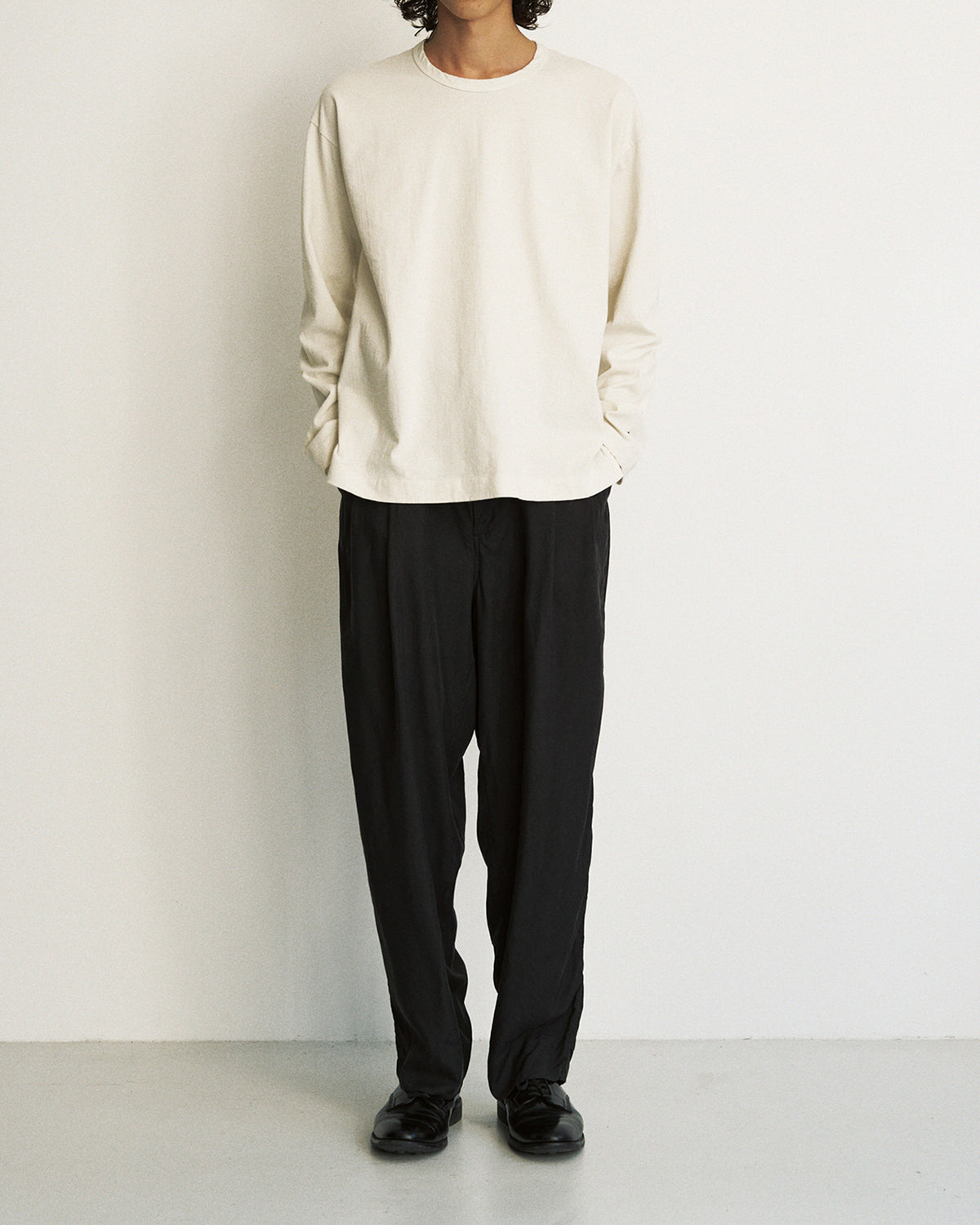 CREW NECK LS T-SHIRT（small print) / DRY COTTON