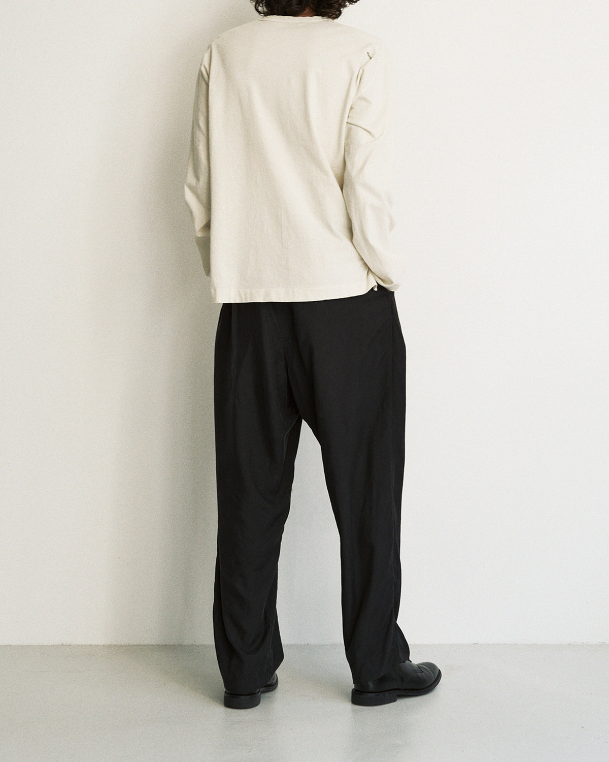 CREW NECK LS T-SHIRT（small print) / DRY COTTON